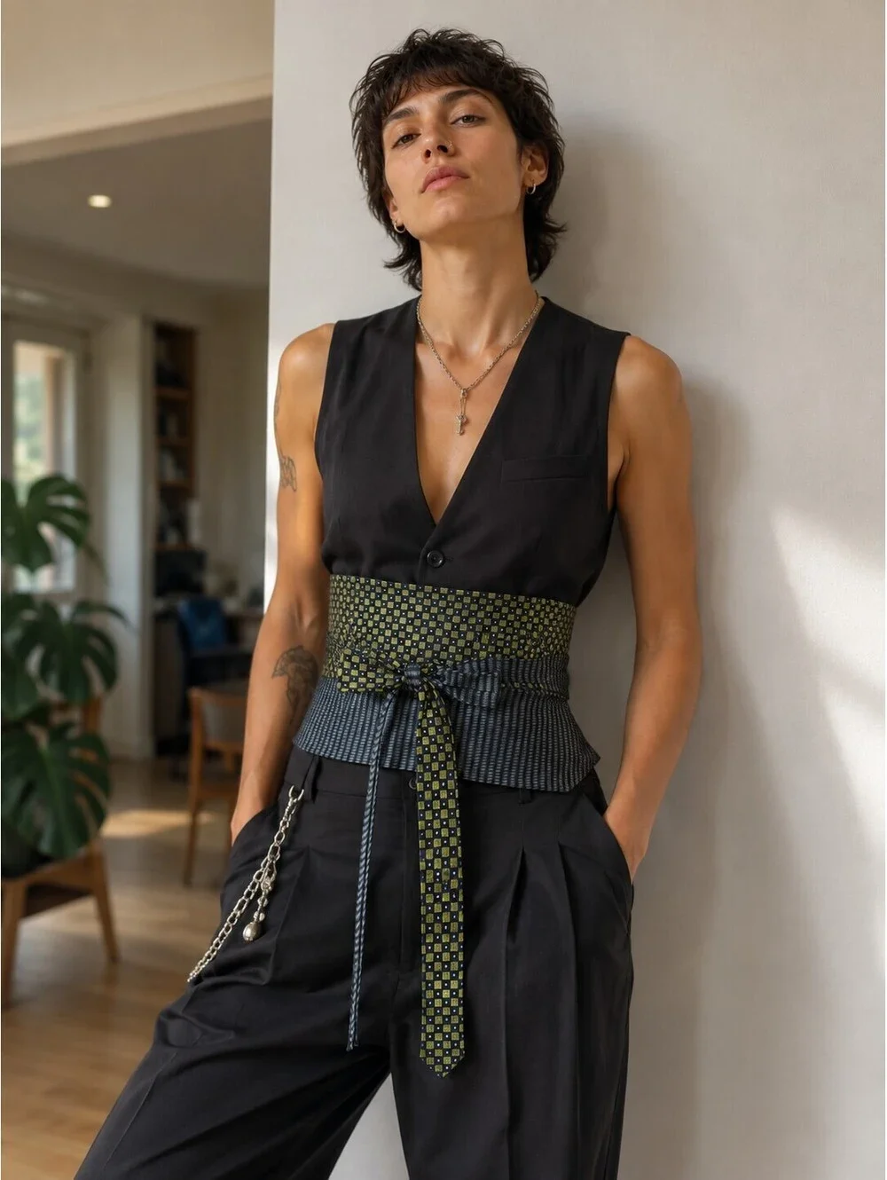 Upcycled Silk Necktie Obi Belt | Handmade Corset Style Belt | One-of-a-Kind | OS